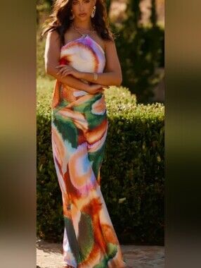12th Tribe Chain Halter Maxi Dress